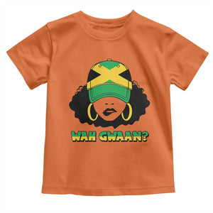 Jamaican Girl Toddler T Shirt Wah Gwaan Jamaica Flag TS11 Orange Print Your Wear