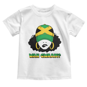 Jamaican Girl Toddler T Shirt Wah Gwaan Jamaica Flag TS11 White Print Your Wear