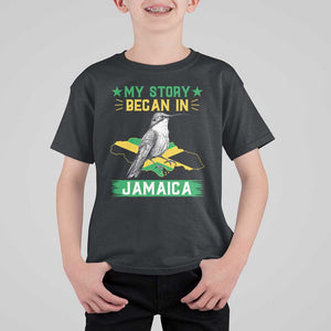 My Story Began In Jamaica T Shirt For Kid Hummingbird Jamaican Flag TS11 Black Print Your Wear