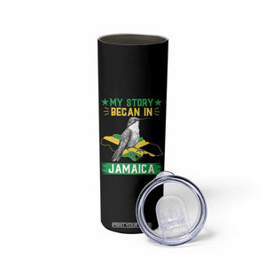 My Story Began In Jamaica Skinny Tumbler Hummingbird Jamaican Flag TS11 Print Your Wear