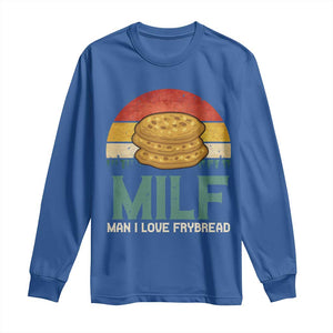 Funny MILF Man I Love Frybread Long Sleeve Shirt Vintage Retro Sunset Native American Food TS11 Royal Blue Print Your Wear