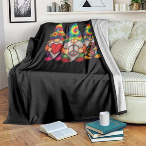 Three Hippie Gnomes Peace Retro Tie Dye Flower Throw Blanket TS11 Print Your Wear