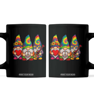 Three Hippie Gnomes Peace Retro Tie Dye Flower Coffee Mug TS11 Black Print Your Wear