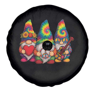Three Hippie Gnomes Peace Retro Tie Dye Flower Spare Tire Cover TS11 Print Your Wear