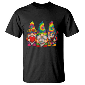 Three Hippie Gnomes Peace Retro Tie Dye Flower T Shirt TS11 Black Print Your Wear