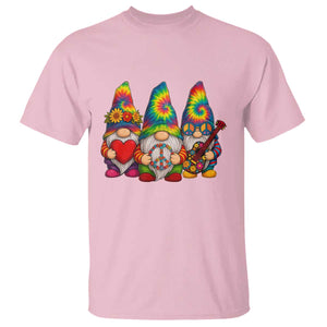 Three Hippie Gnomes Peace Retro Tie Dye Flower T Shirt TS11 Light Pink Print Your Wear