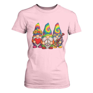 Three Hippie Gnomes Peace Retro Tie Dye Flower T Shirt For Women TS11 Light Pink Print Your Wear