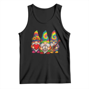 Three Hippie Gnomes Peace Retro Tie Dye Flower Tank Top TS11 Black Print Your Wear