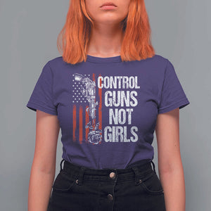 Harris Walz Feminist T Shirt For Women Control Guns Not Girls Women's Rights Roses American Flag TS11 Purple Print Your Wear