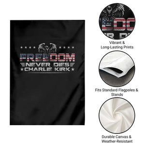 Freedom Never Dies Charlie Kirk Garden Flag Vintage American Flag TS11 Print Your Wear