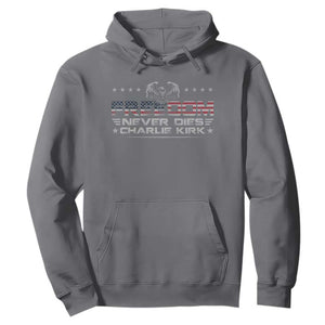 Freedom Never Dies Charlie Kirk Hoodie Vintage American Flag TS11 Charcoal Print Your Wear