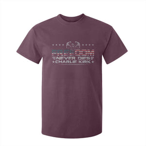 Freedom Never Dies Charlie Kirk T Shirt For Kid Vintage American Flag TS11 Maroon Print Your Wear