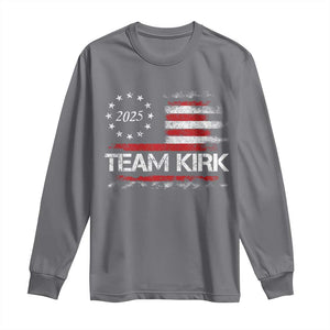 Team Kirk 2025 Long Sleeve Shirt Charlie Kirk Freedom Vintage American Flag TS11 Charcoal Print Your Wear