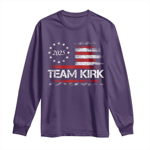 Team Kirk 2025 Long Sleeve Shirt Charlie Kirk Freedom Vintage American Flag TS11 Purple Print Your Wear