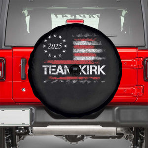Team Kirk 2025 Spare Tire Cover Charlie Kirk Freedom Vintage American Flag TS11 Black Print Your Wear