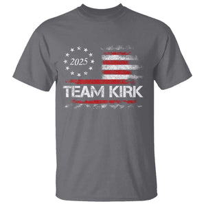 Team Kirk 2025 T Shirt Charlie Kirk Freedom Vintage American Flag TS11 Charcoal Print Your Wear