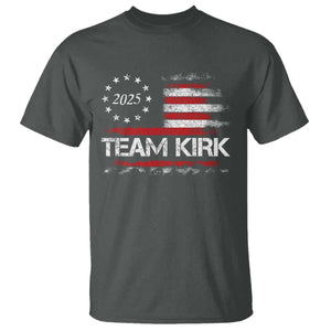Team Kirk 2025 T Shirt Charlie Kirk Freedom Vintage American Flag TS11 Dark Heather Print Your Wear