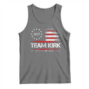 Team Kirk 2025 Tank Top Charlie Kirk Freedom Vintage American Flag TS11 Black Heather Print Your Wear