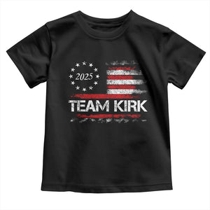 Team Kirk 2025 Toddler T Shirt Charlie Kirk Freedom Vintage American Flag TS11 Black Print Your Wear
