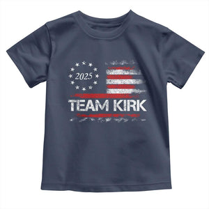 Team Kirk 2025 Toddler T Shirt Charlie Kirk Freedom Vintage American Flag TS11 Navy Print Your Wear