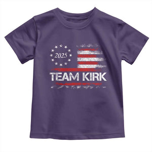Team Kirk 2025 Toddler T Shirt Charlie Kirk Freedom Vintage American Flag TS11 Purple Print Your Wear