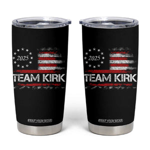 Team Kirk 2025 Tumbler Cup Charlie Kirk Freedom Vintage American Flag TS11 Black Print Your Wear