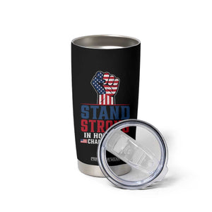 Stand Strong In Honor Of Charlie Kirk Tumbler Cup Handfist American Flag TS11 Print Your Wear
