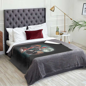 Funny Three Turkey Moon Throw Blanket Weird Cursed Thanksgiving Meme TS11 Print Your Wear