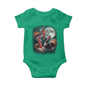 Funny Three Turkey Moon Baby Onesie Weird Cursed Thanksgiving Meme TS11 Irish Green Print Your Wear