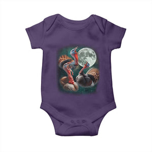 Funny Three Turkey Moon Baby Onesie Weird Cursed Thanksgiving Meme TS11 Purple Print Your Wear