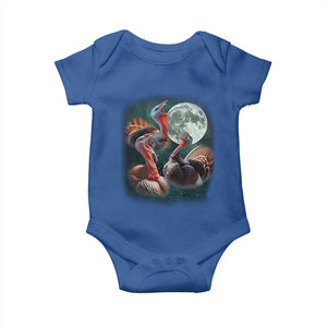 Funny Three Turkey Moon Baby Onesie Weird Cursed Thanksgiving Meme TS11 Royal Blue Print Your Wear