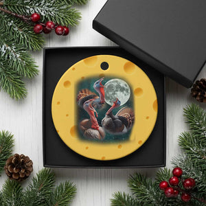 Funny Three Turkey Moon Ceramic Ornament Weird Cursed Thanksgiving Meme TS11 1pc Yellow Cheese Print Your Wear