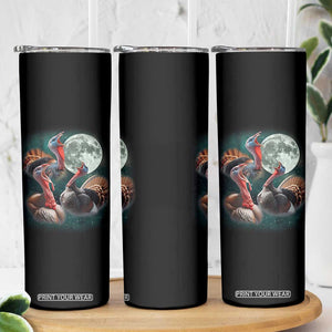 Funny Three Turkey Moon Skinny Tumbler Weird Cursed Thanksgiving Meme TS11 Print Your Wear
