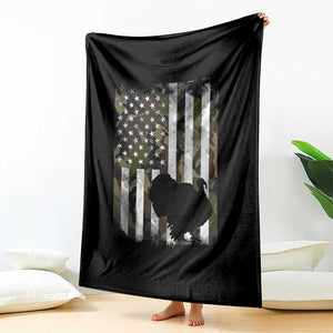 Turkey Hunting Camo US American Flag Thanksgiving Throw Blanket TS11 Print Your Wear