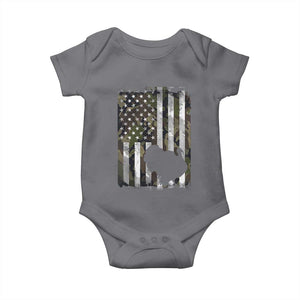 Turkey Hunting Camo US American Flag Thanksgiving Baby Onesie TS11 Charcoal Print Your Wear