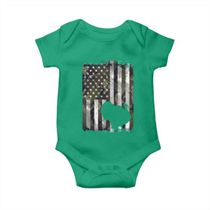 Turkey Hunting Camo US American Flag Thanksgiving Baby Onesie TS11 Irish Green Print Your Wear