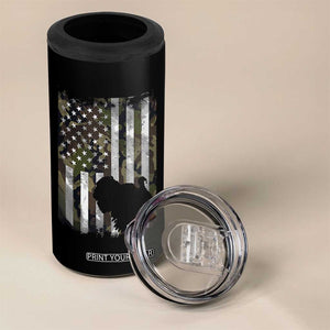 Turkey Hunting Camo US American Flag Thanksgiving 4 in 1 Can Cooler Tumbler TS11 Print Your Wear