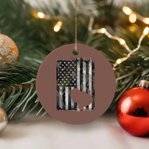 Turkey Hunting Camo US American Flag Thanksgiving Ceramic Ornament TS11 1pc Mocha Print Your Wear