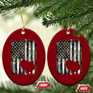 Turkey Hunting Camo US American Flag Thanksgiving Ceramic Ornament TS11 Print Your Wear