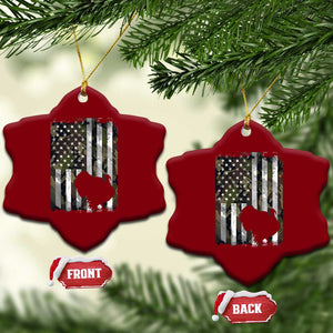 Turkey Hunting Camo US American Flag Thanksgiving Ceramic Ornament TS11 Print Your Wear