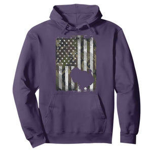 Turkey Hunting Camo US American Flag Thanksgiving Hoodie TS11 Purple Print Your Wear