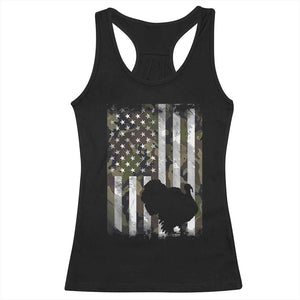 Turkey Hunting Camo US American Flag Thanksgiving Racerback Tank Top TS11 Black Print Your Wear