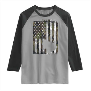 Turkey Hunting Camo US American Flag Thanksgiving Raglan Shirt TS11 Sport Gray Black Print Your Wear