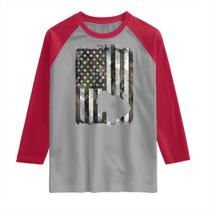 Turkey Hunting Camo US American Flag Thanksgiving Raglan Shirt TS11 Sport Gray Red Print Your Wear