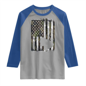 Turkey Hunting Camo US American Flag Thanksgiving Raglan Shirt TS11 Sport Gray Royal Print Your Wear