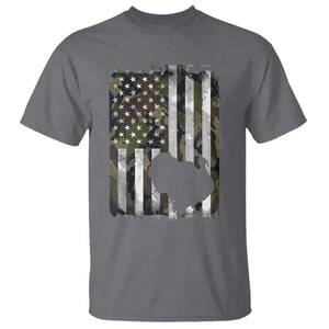 Turkey Hunting Camo US American Flag Thanksgiving T Shirt TS11 Charcoal Print Your Wear