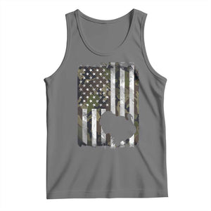Turkey Hunting Camo US American Flag Thanksgiving Tank Top TS11 Black Heather Print Your Wear