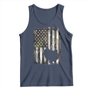 Turkey Hunting Camo US American Flag Thanksgiving Tank Top TS11 Navy Print Your Wear