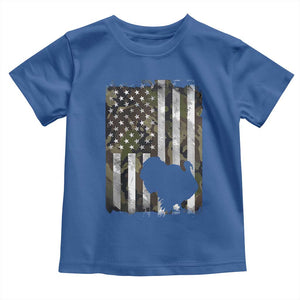 Turkey Hunting Camo US American Flag Thanksgiving Toddler T Shirt TS11 Royal Blue Print Your Wear