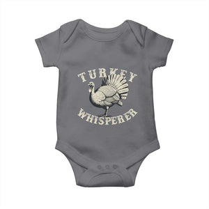 Funny Turkey Whisperer Baby Onesie Thanksgiving Turkey Hunting Season TS11 Charcoal Print Your Wear